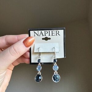 Napier 3-tiered blue earrings